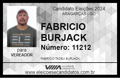 Candidato FABRICIO BURJACK 2024 - ARAGARÇAS - Eleições