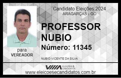 Candidato PROFESSOR NUBIO 2024 - ARAGARÇAS - Eleições