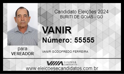 Candidato VANIR 2024 - BURITI DE GOIÁS - Eleições