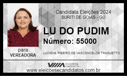 Candidato LU DO PUDIM 2024 - BURITI DE GOIÁS - Eleições