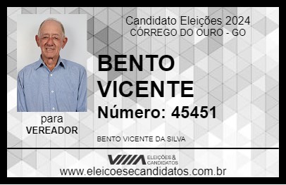 Candidato BENTO VICENTE 2024 - CÓRREGO DO OURO - Eleições