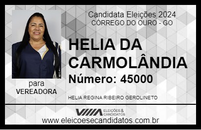 Candidato HELIA DA CARMOLÂNDIA 2024 - CÓRREGO DO OURO - Eleições