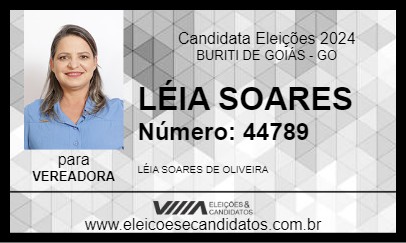 Candidato LÉIA SOARES 2024 - BURITI DE GOIÁS - Eleições