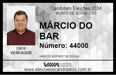 Candidato MÁRCIO DO BAR 2024 - BURITI DE GOIÁS - Eleições