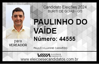 Candidato PAULINHO DO VAÍDE 2024 - BURITI DE GOIÁS - Eleições