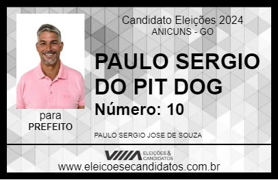 Candidato PAULO SERGIO DO PIT DOG 2024 - ANICUNS - Eleições