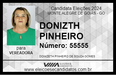 Candidato DONIZETH PINHEIRO 2024 - MONTE ALEGRE DE GOIÁS - Eleições