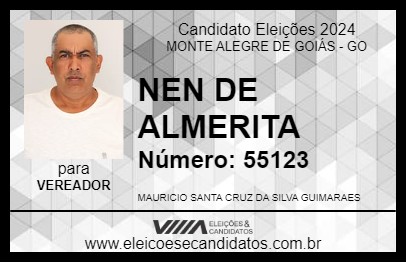 Candidato NEN DE ALMERITA 2024 - MONTE ALEGRE DE GOIÁS - Eleições