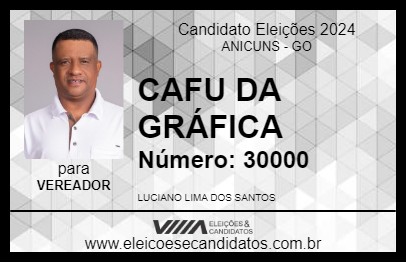 Candidato CAFU DA GRÁFICA 2024 - ANICUNS - Eleições