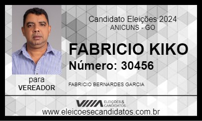 Candidato FABRICIO KIKO 2024 - ANICUNS - Eleições