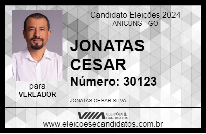 Candidato JONATAS CESAR 2024 - ANICUNS - Eleições