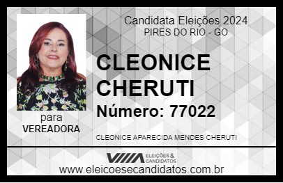 Candidato CLEONICE CHERUTI 2024 - PIRES DO RIO - Eleições