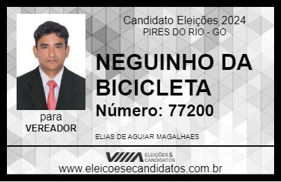 Candidato NEGUINHO DA BICICLETA 2024 - PIRES DO RIO - Eleições