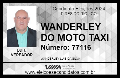 Candidato WANDERLEY DO MOTO TAXI 2024 - PIRES DO RIO - Eleições