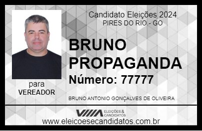 Candidato BRUNO PROPAGANDA 2024 - PIRES DO RIO - Eleições