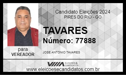 Candidato TAVARES 2024 - PIRES DO RIO - Eleições