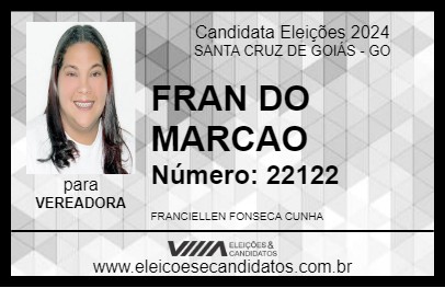 Candidato FRAN DO MARCAO 2024 - SANTA CRUZ DE GOIÁS - Eleições