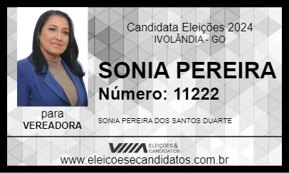 Candidato SONIA PEREIRA 2024 - IVOLÂNDIA - Eleições