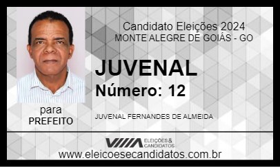 Candidato JUVENAL 2024 - MONTE ALEGRE DE GOIÁS - Eleições