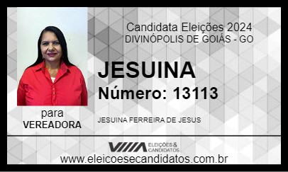 Candidato JESUINA  2024 - DIVINÓPOLIS DE GOIÁS - Eleições