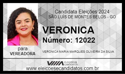 Candidato VERONICA 2024 - SÃO LUÍS DE MONTES BELOS - Eleições