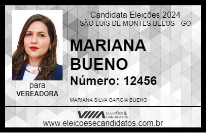 Candidato MARIANA BUENO 2024 - SÃO LUÍS DE MONTES BELOS - Eleições