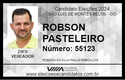 Candidato ROBSON PASTELEIRO 2024 - SÃO LUÍS DE MONTES BELOS - Eleições