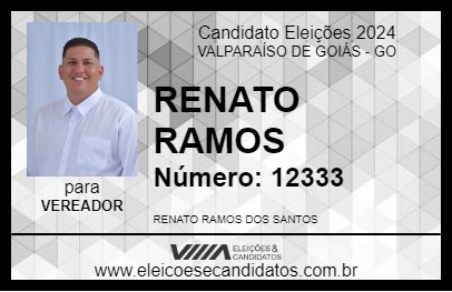 Candidato RENATO RAMOS 2024 - VALPARAÍSO DE GOIÁS - Eleições