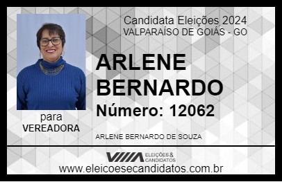 Candidato ARLENE BERNARDO 2024 - VALPARAÍSO DE GOIÁS - Eleições