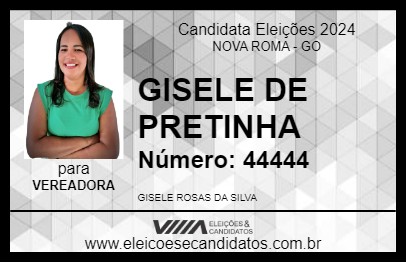 Candidato GISELE DE PRETINHA  2024 - NOVA ROMA - Eleições