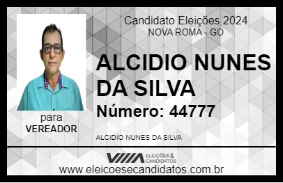 Candidato ALCIDIO NUNES DA SILVA 2024 - NOVA ROMA - Eleições