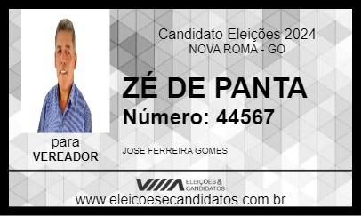 Candidato ZÉ DE PANTA 2024 - NOVA ROMA - Eleições