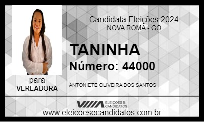 Candidato TANINHA 2024 - NOVA ROMA - Eleições