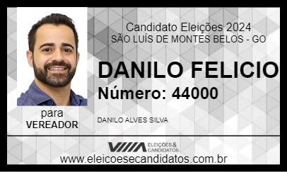 Candidato DANILO FELICIO 2024 - SÃO LUÍS DE MONTES BELOS - Eleições