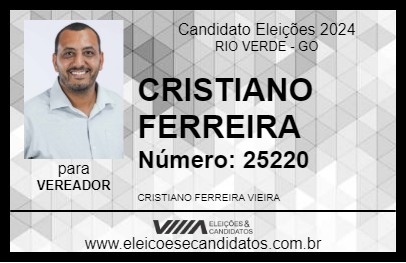 Candidato CRISTIANO FERREIRA 2024 - RIO VERDE - Eleições