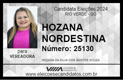 Candidato HOZANA NORDESTINA 2024 - RIO VERDE - Eleições