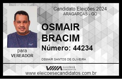 Candidato OSMAIR BRACIM 2024 - ARAGARÇAS - Eleições