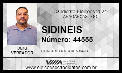 Candidato SIDINEIS 2024 - ARAGARÇAS - Eleições