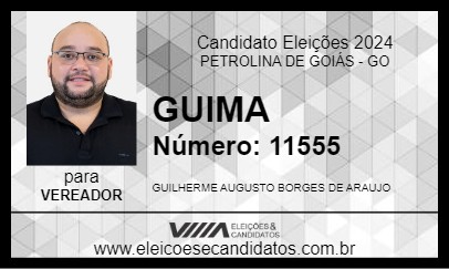 Candidato GUIMA 2024 - PETROLINA DE GOIÁS - Eleições