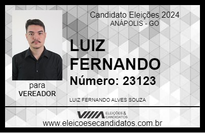 Candidato LUIZ FERNANDO 2024 - ANÁPOLIS - Eleições