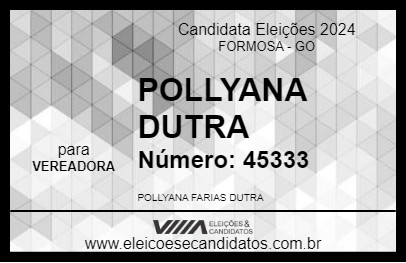 Candidato POLLYANA DUTRA 2024 - FORMOSA - Eleições