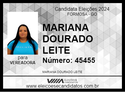 Candidato MARIANA DOURADO LEITE 2024 - FORMOSA - Eleições