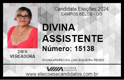 Candidato DIVINA ASSISTENTE 2024 - CAMPOS BELOS - Eleições