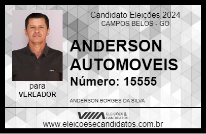 Candidato ANDERSON AUTOMOVEIS 2024 - CAMPOS BELOS - Eleições