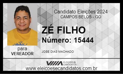 Candidato ZÉ FILHO 2024 - CAMPOS BELOS - Eleições