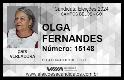 Candidato OLGA FERNANDES 2024 - CAMPOS BELOS - Eleições