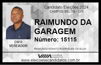 Candidato RAIMUNDO DA GARAGEM 2024 - CAMPOS BELOS - Eleições