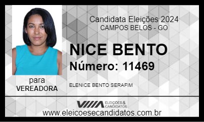 Candidato NICE BENTO 2024 - CAMPOS BELOS - Eleições