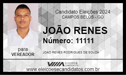 Candidato JOÃO RENES 2024 - CAMPOS BELOS - Eleições