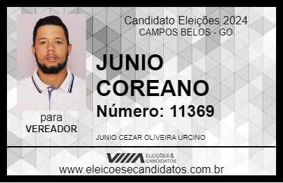 Candidato JUNIO COREANO 2024 - CAMPOS BELOS - Eleições